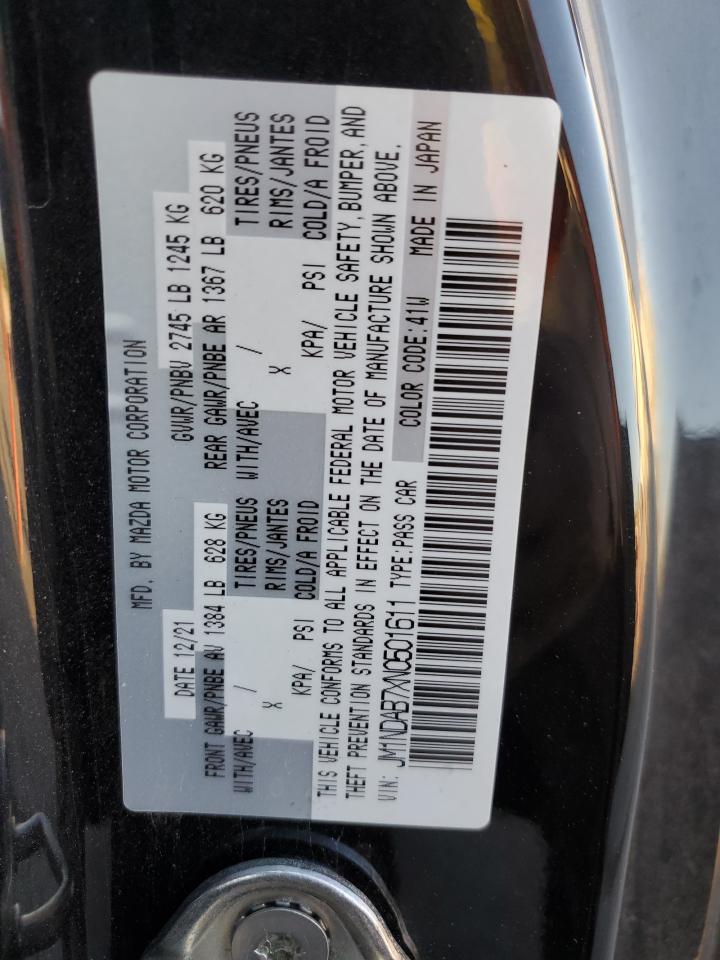 2022 MAZDA MX-5 MIATA SPORT VIN:JM1NDAB7XN0501611