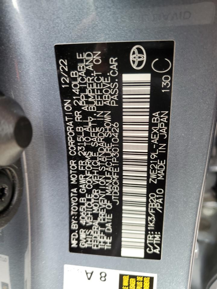 2023 TOYOTA COROLLA LE VIN:JTDBCMFE1P3010426