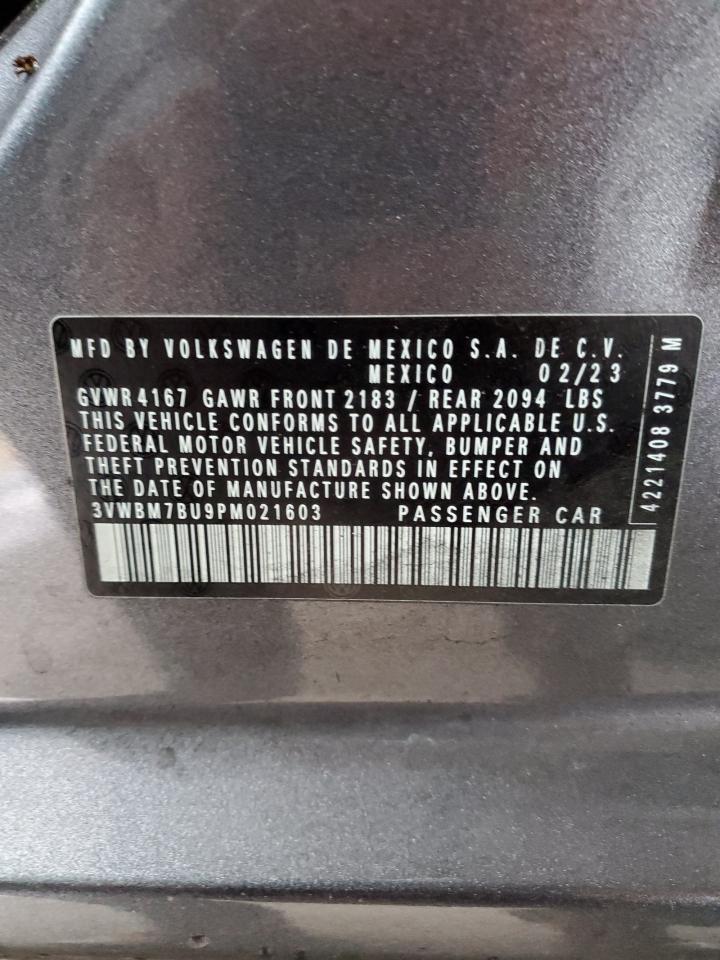 2023 VOLKSWAGEN JETTA SPORT VIN:3VWBM7BU9PM021603