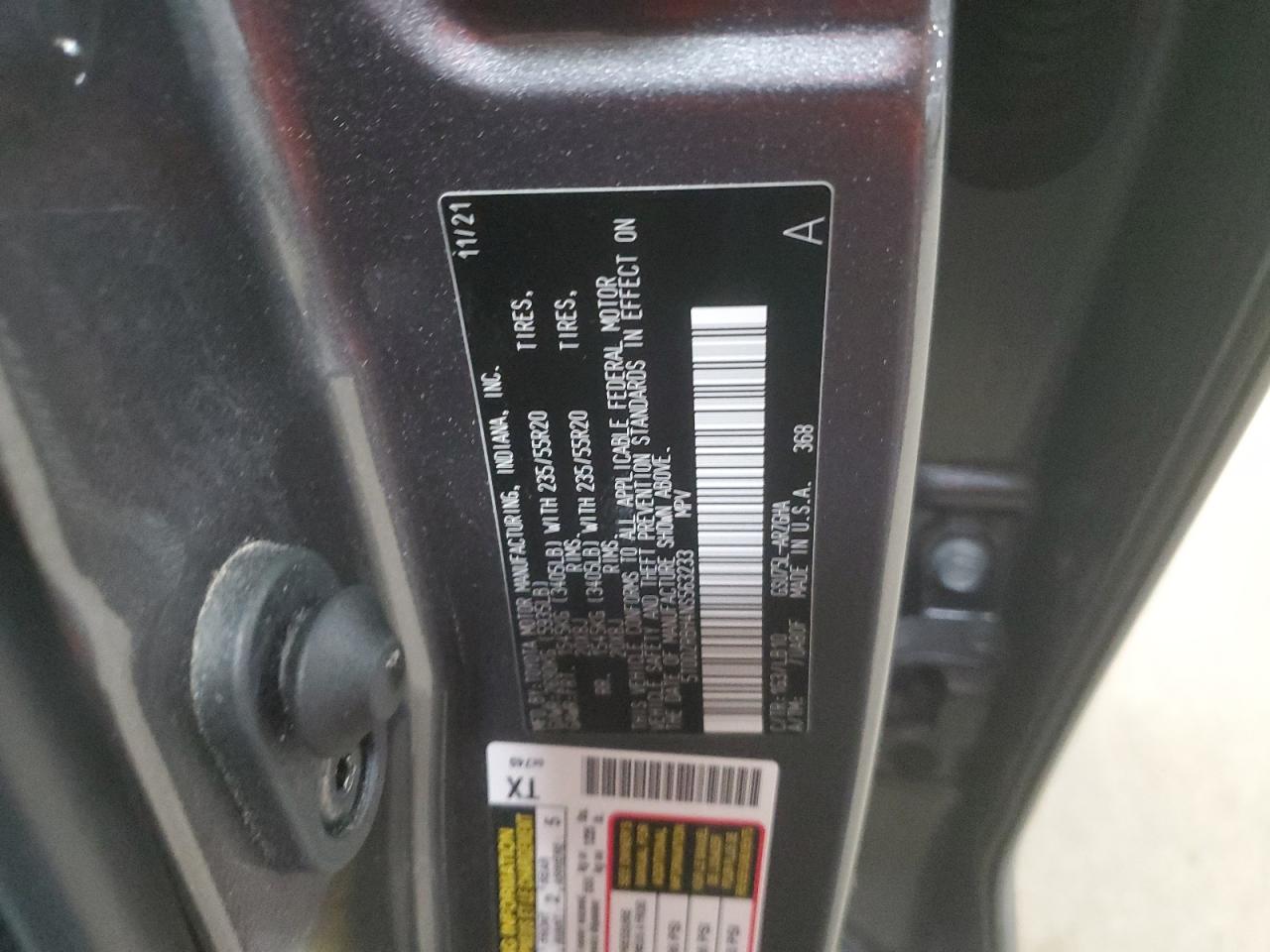 2022 TOYOTA HIGHLANDER LIMITED VIN:5TDDZRBH4NS563233