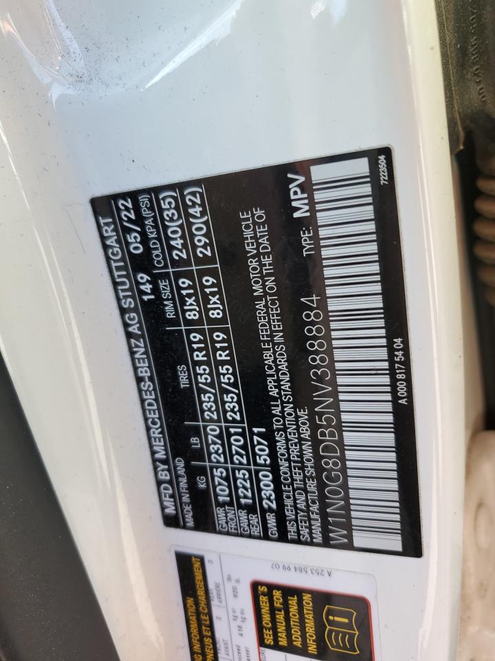 2022 MERCEDES-BENZ GLC 300 VIN:W1N0G8DB5NV388884