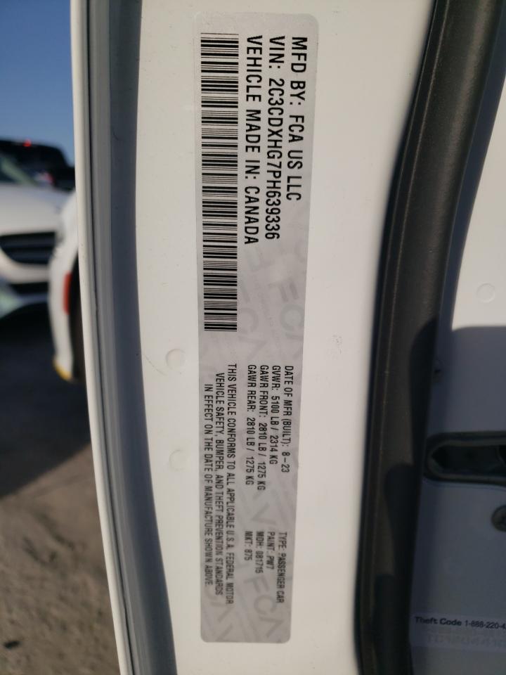 2023 DODGE CHARGER GT VIN:2C3CDXHG7PH639336