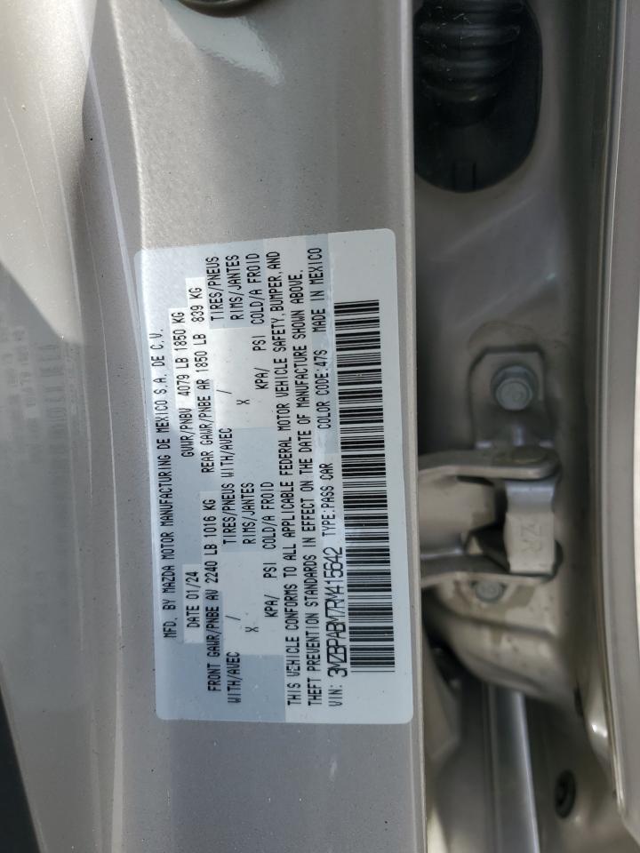 2024 MAZDA 3 SELECT SPORT VIN:3MZBPABM7RM415642
