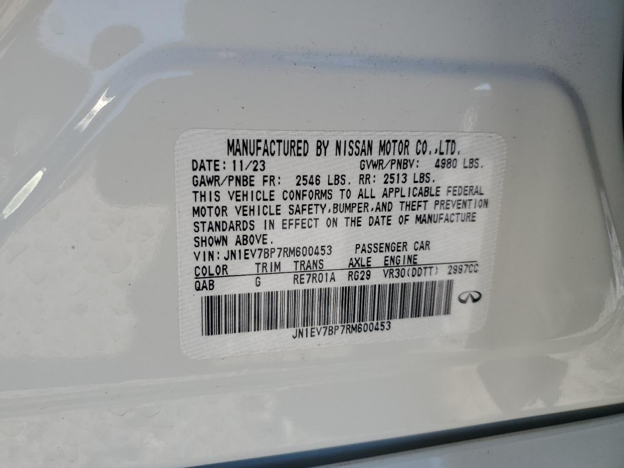 2024 INFINITI Q50 LUXE VIN:JN1EV7BP7RM600453