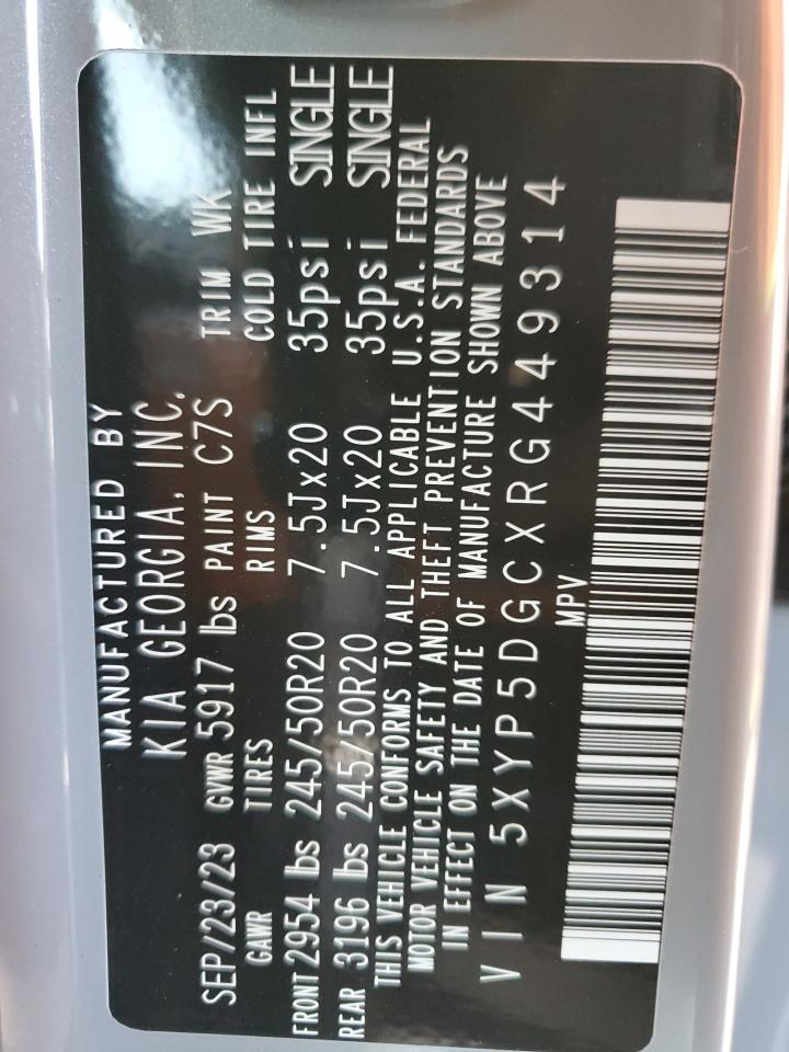 2024 KIA TELLURIDE SX VIN:5XYP5DGCXRG449314