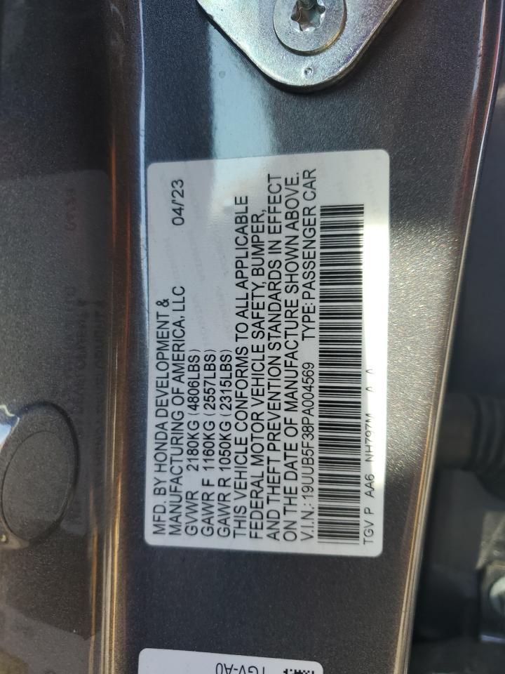 2023 ACURA TLX VIN:19UUB5F38PA004569