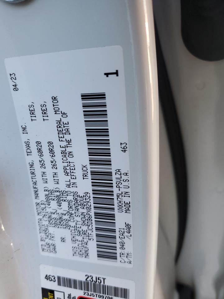 2023 TOYOTA TUNDRA CREWMAX LIMITED VIN:5TFJC5DB6PX029329