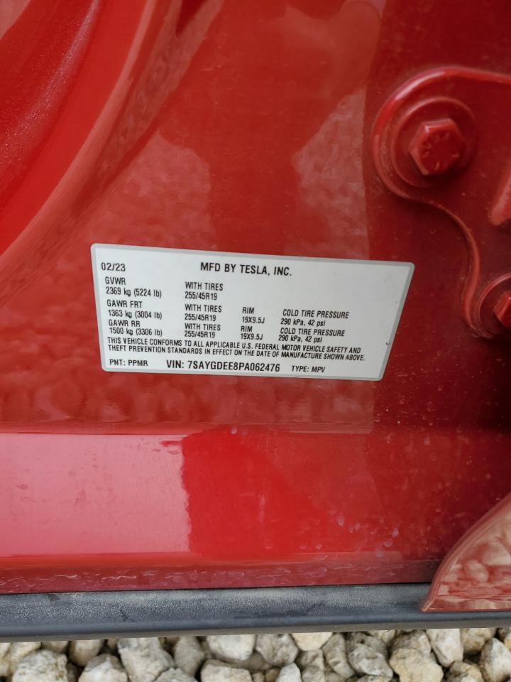 2023 TESLA MODEL Y VIN:7SAYGDEE8PA062476
