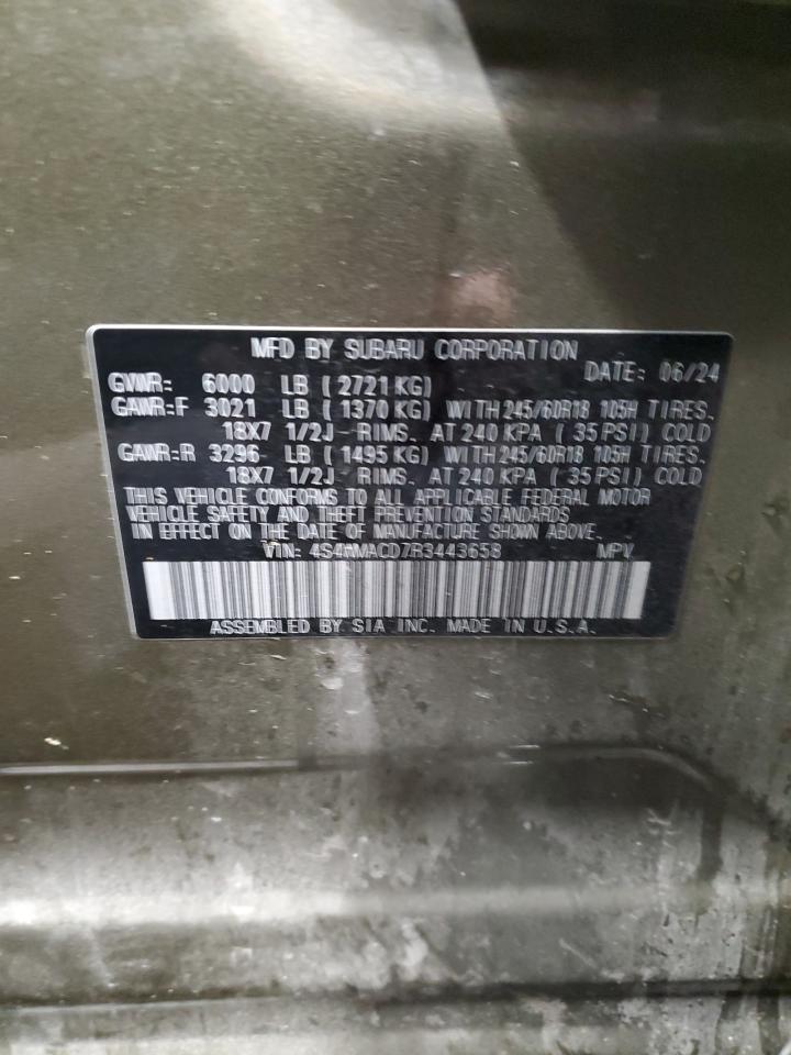 2024 SUBARU ASCENT PREMIUM VIN:4S4WMACD7R3443658