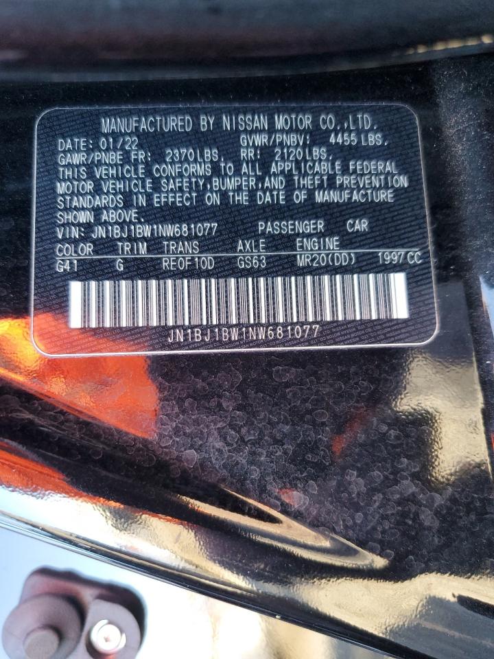 2022 NISSAN ROGUE SPORT SV VIN:JN1BJ1BW1NW681077