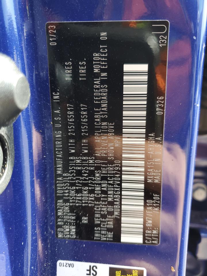 2023 TOYOTA COROLLA CROSS LE VIN:7MUBAABGXPV047930