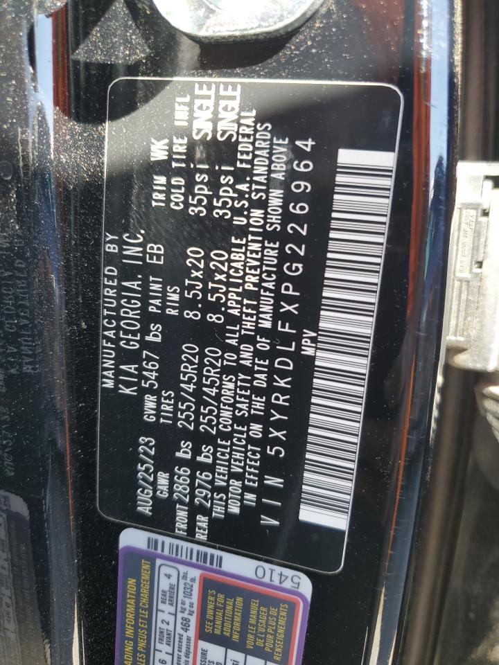 2023 KIA SORENTO SX VIN:5XYRKDLFXPG226964