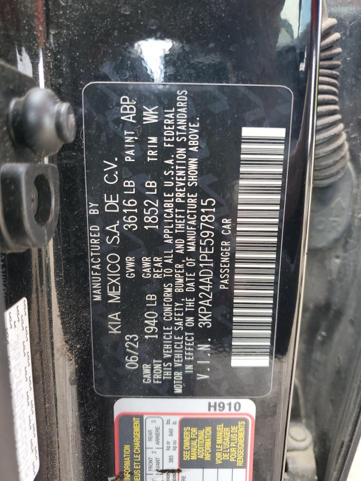 2023 KIA RIO LX VIN:3KPA24AD1PE597815