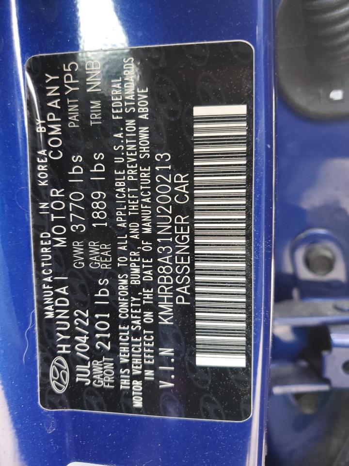 2022 HYUNDAI VENUE SE VIN:KMHRB8A31NU200213