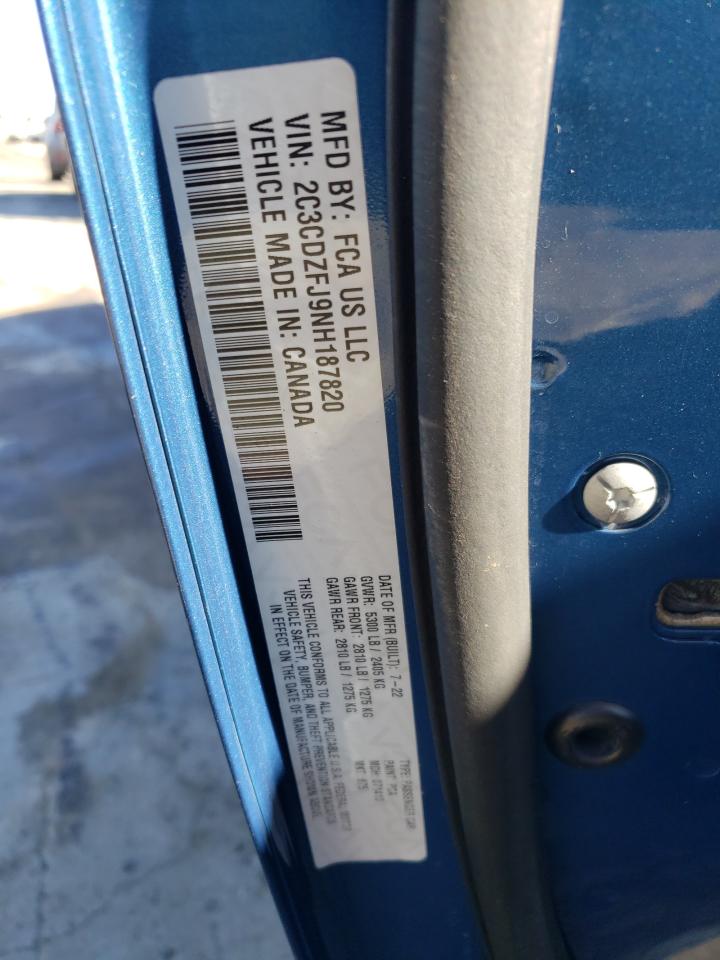 2022 DODGE CHALLENGER R/T SCAT PACK VIN:2C3CDZFJ9NH187820