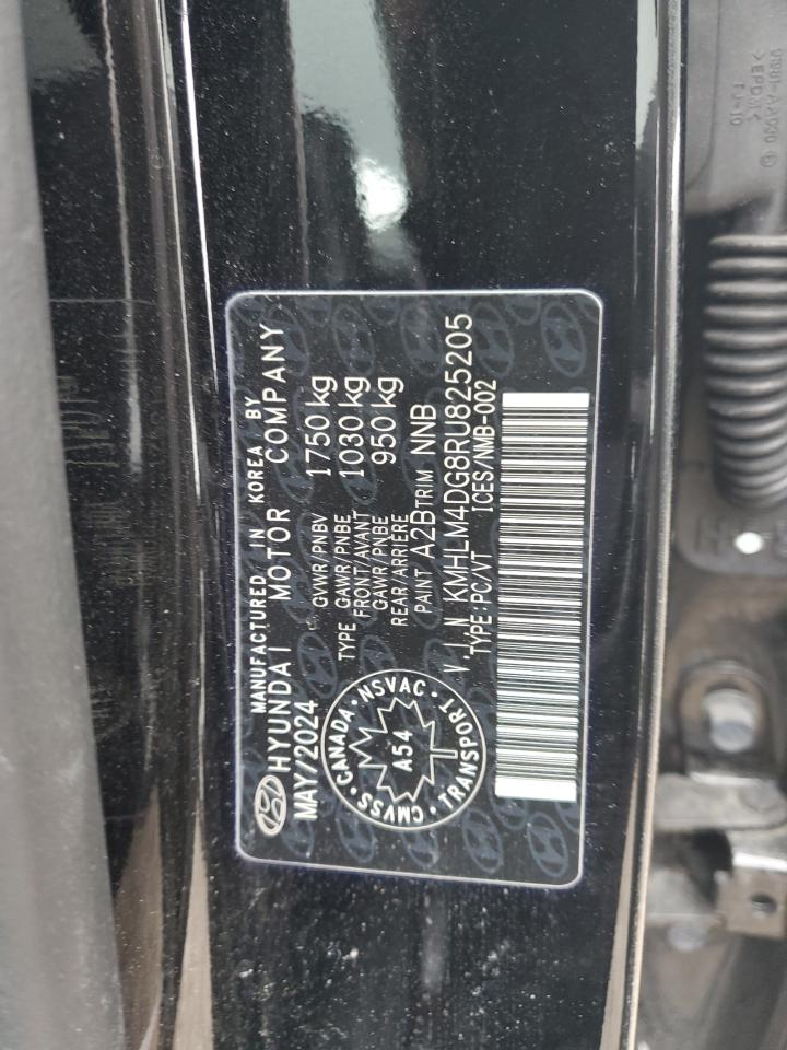 2024 HYUNDAI ELANTRA SEL VIN:KMHLM4DG8RU825205