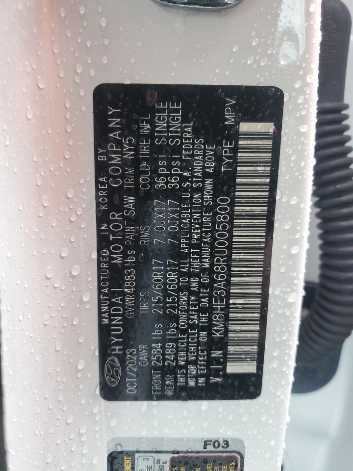 2024 HYUNDAI KONA LIMITED VIN:KM8HE3A68RU005800