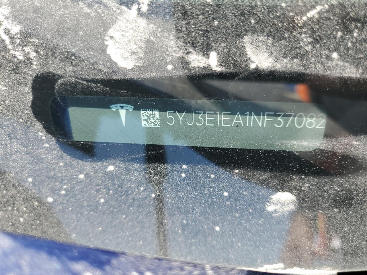 2022 TESLA MODEL 3 VIN:5YJ3E1EA1NF370825