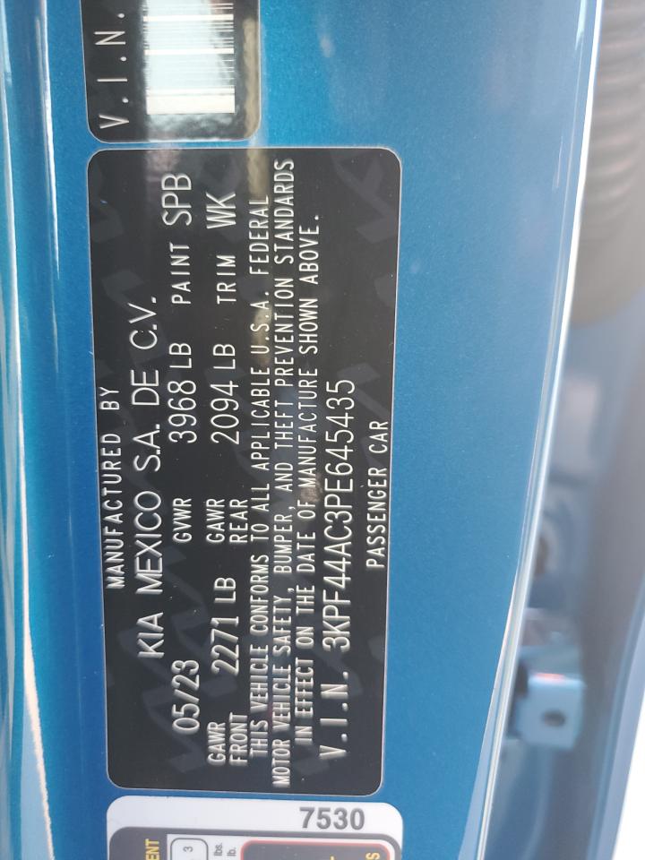 2023 KIA FORTE GT VIN:3KPF44AC3PE645435