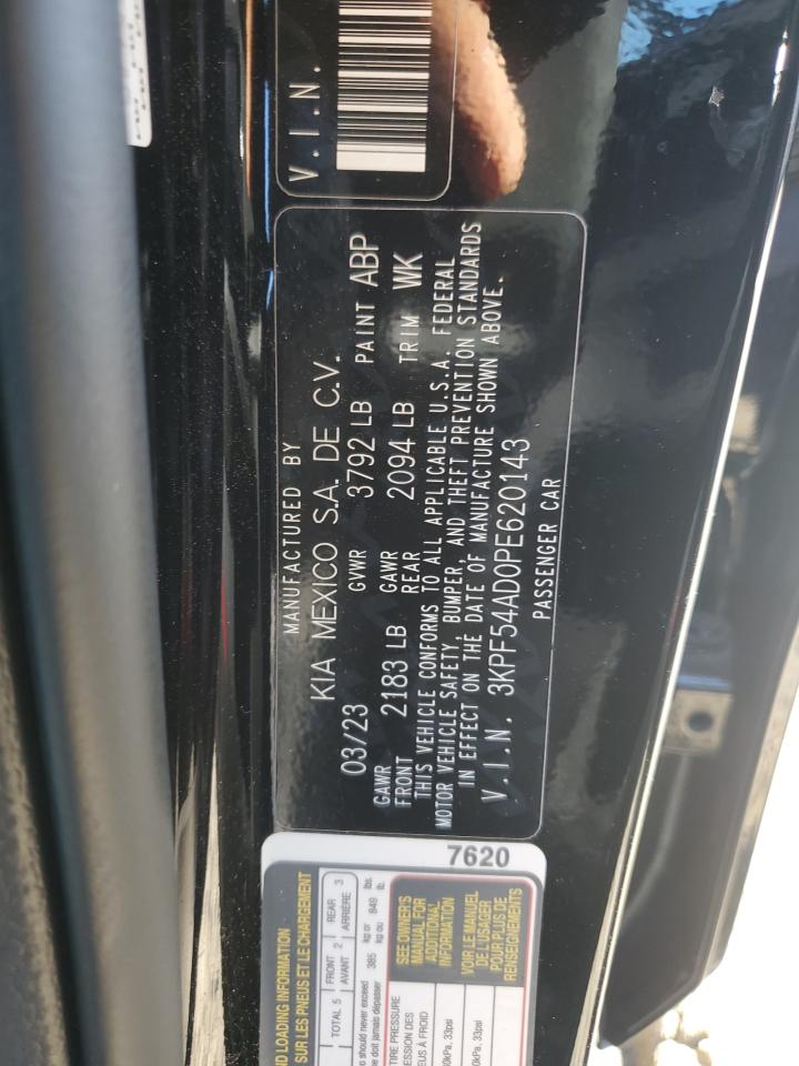 2023 KIA FORTE GT LINE VIN:3KPF54AD0PE620143