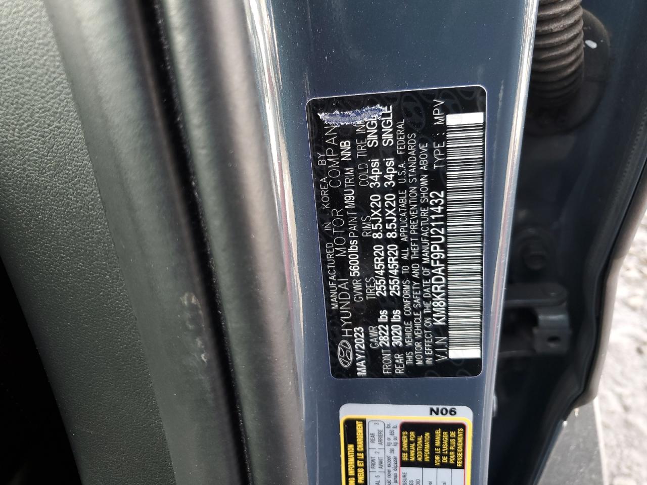 2023 HYUNDAI IONIQ 5 LIMITED VIN:KM8KRDAF9PU211432