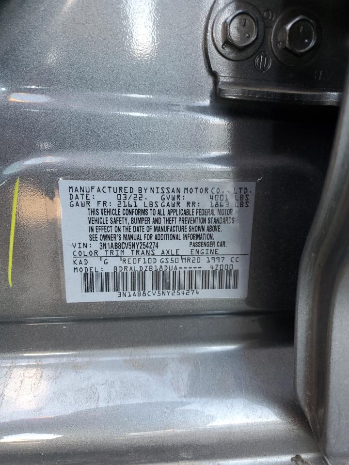 2022 NISSAN SENTRA SV VIN:3N1AB8CV5NY254274