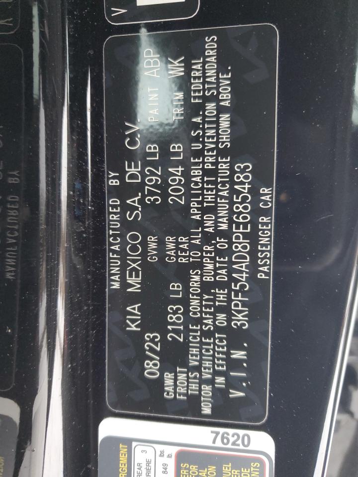 2023 KIA FORTE GT LINE VIN:3KPF54AD8PE685483