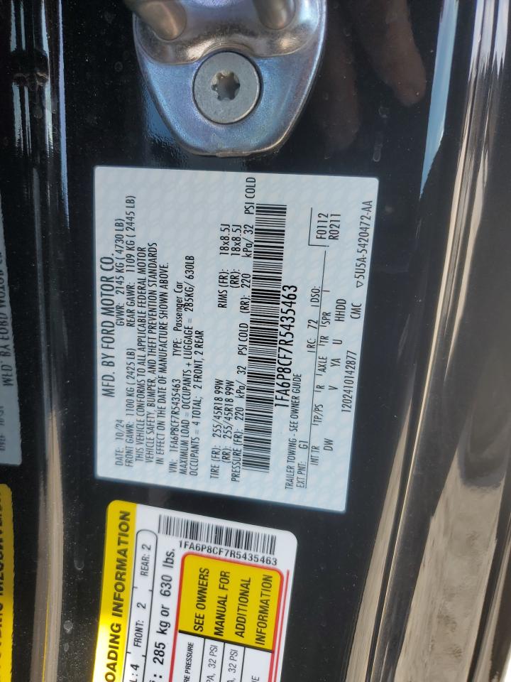 2024 FORD MUSTANG GT VIN:1FA6P8CF7R5435463