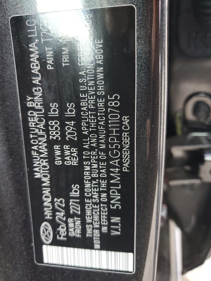2023 HYUNDAI ELANTRA SEL VIN:5NPLM4AG5PH110785