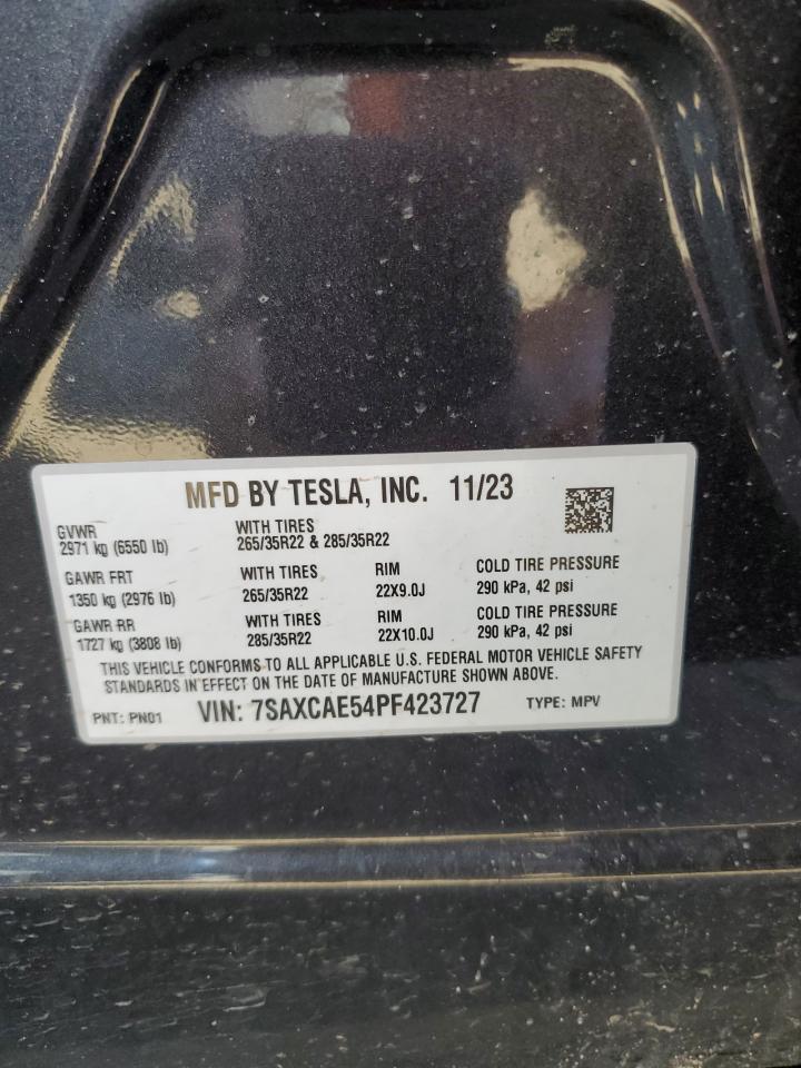 2023 TESLA MODEL X VIN:7SAXCAE54PF423727