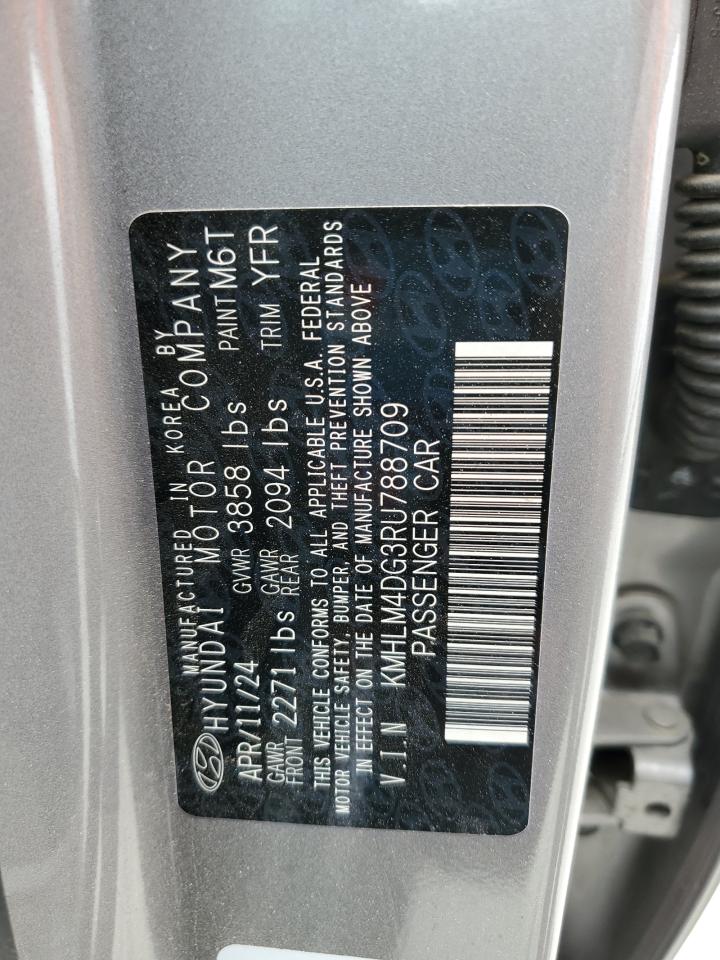 2024 HYUNDAI ELANTRA SEL VIN:KMHLM4DG3RU788709