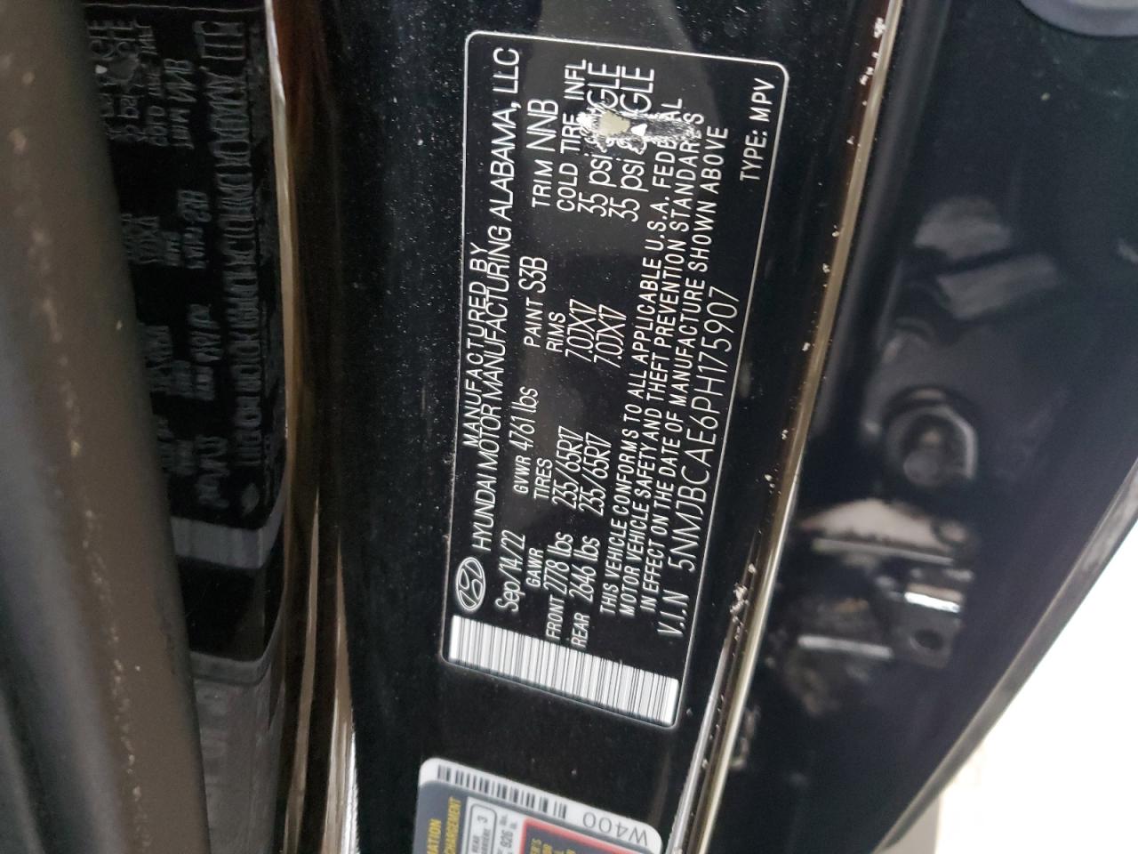 2023 HYUNDAI TUCSON SEL VIN:2T2BK1BAXFC318667