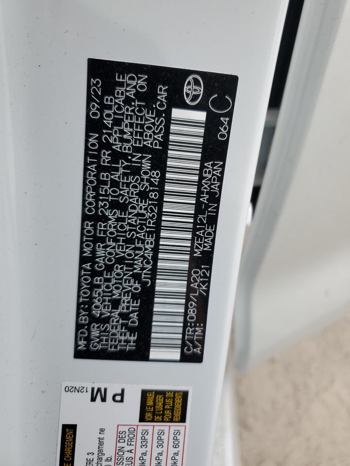 2024 TOYOTA COROLLA XSE VIN:JTNC4MBE1R3218148