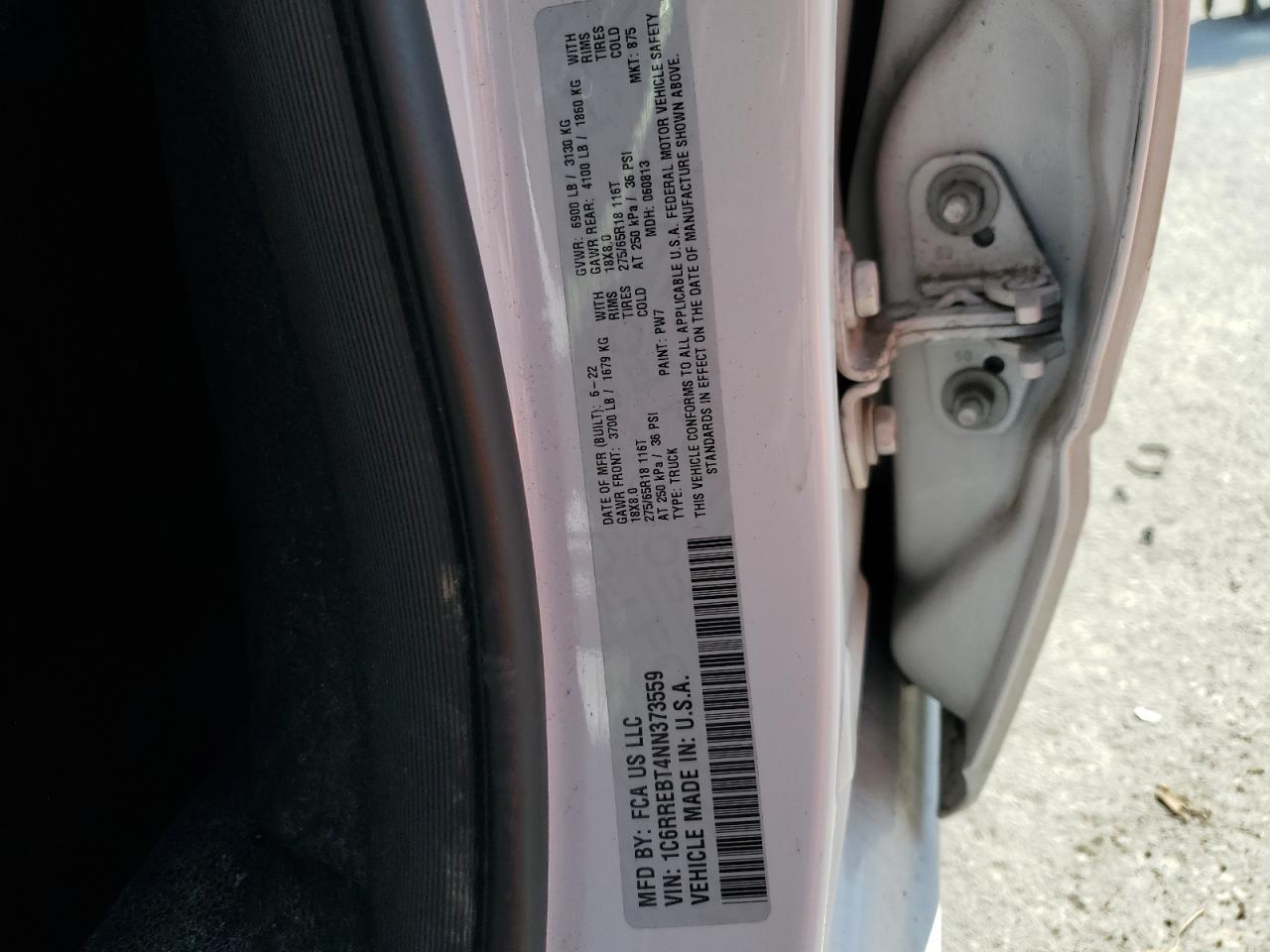2022 RAM 1500 BIG HORN/LONE STAR VIN:1C6RREBT4NN373559