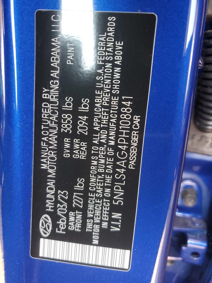 2023 HYUNDAI ELANTRA SEL VIN:5NPLS4AG4PH108841