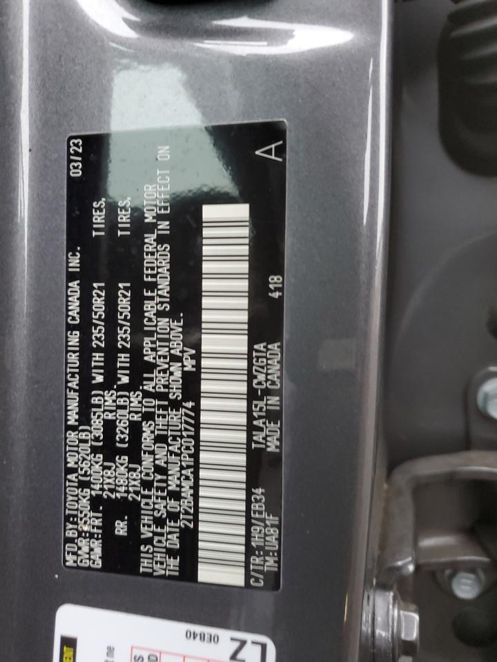 2023 LEXUS RX 350 BASE VIN:2T2BAMCA1PC017774