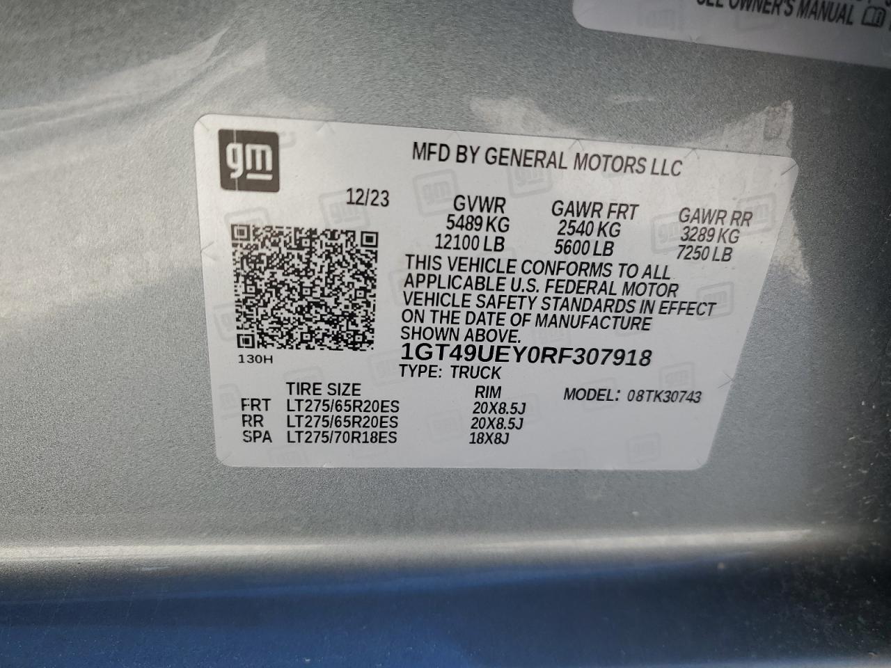 2024 GMC SIERRA K3500 SLT VIN:1GT49UEY0RF307918