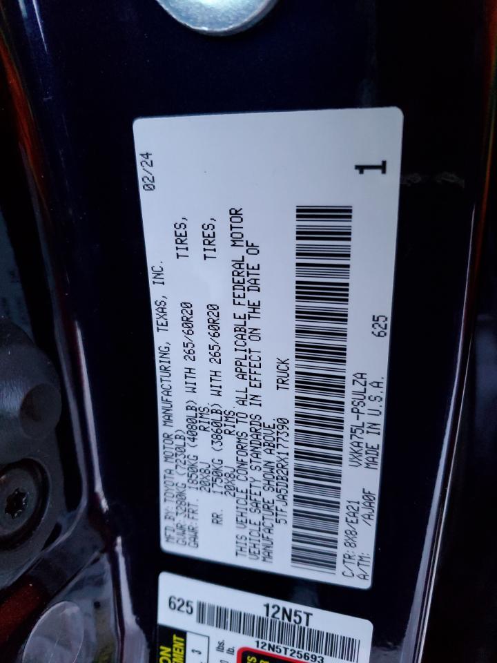 2024 TOYOTA TUNDRA CREWMAX LIMITED VIN:1VWBM7A3XCC101027