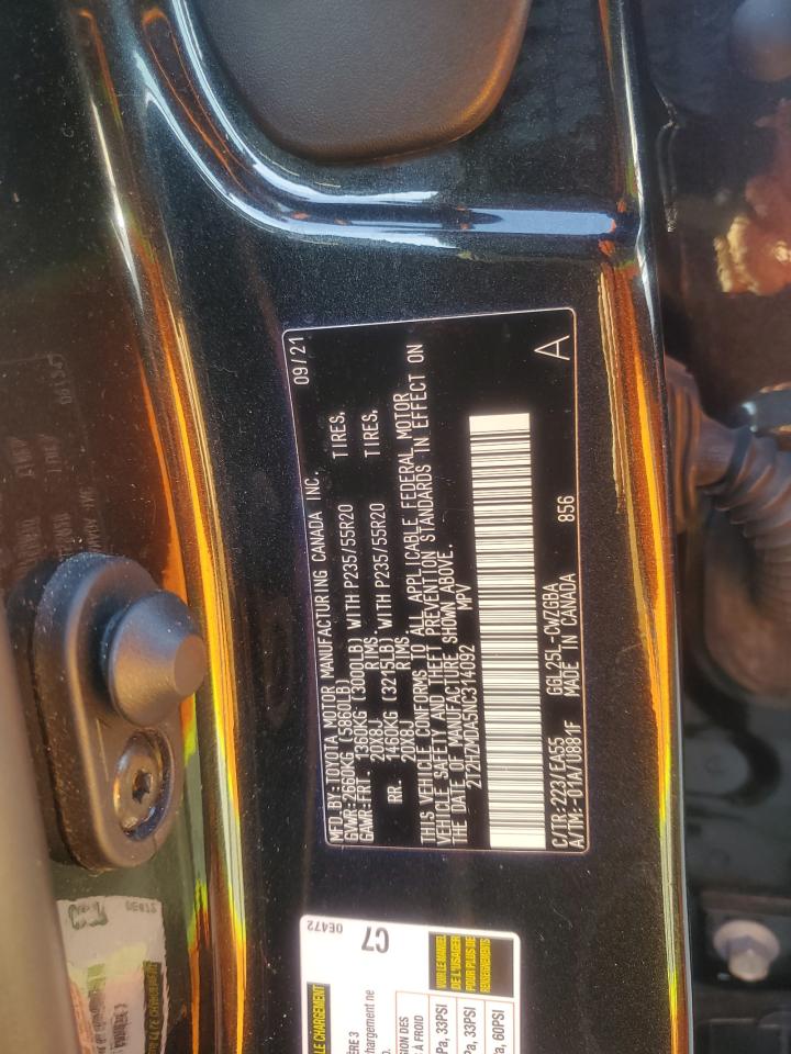 2022 LEXUS RX 350 VIN:2T2HZMDA5NC314092