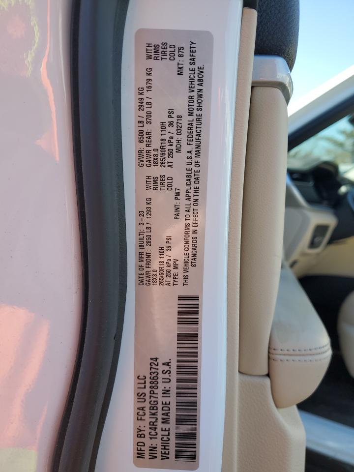 2023 JEEP GRAND CHEROKEE L LIMITED VIN:1C4RJKBG7P8863724