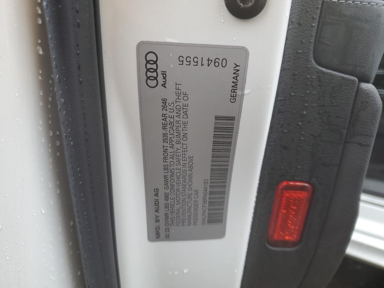 2023 AUDI A5 PREMIUM PLUS 45 VIN:WAUFACF56PA044193