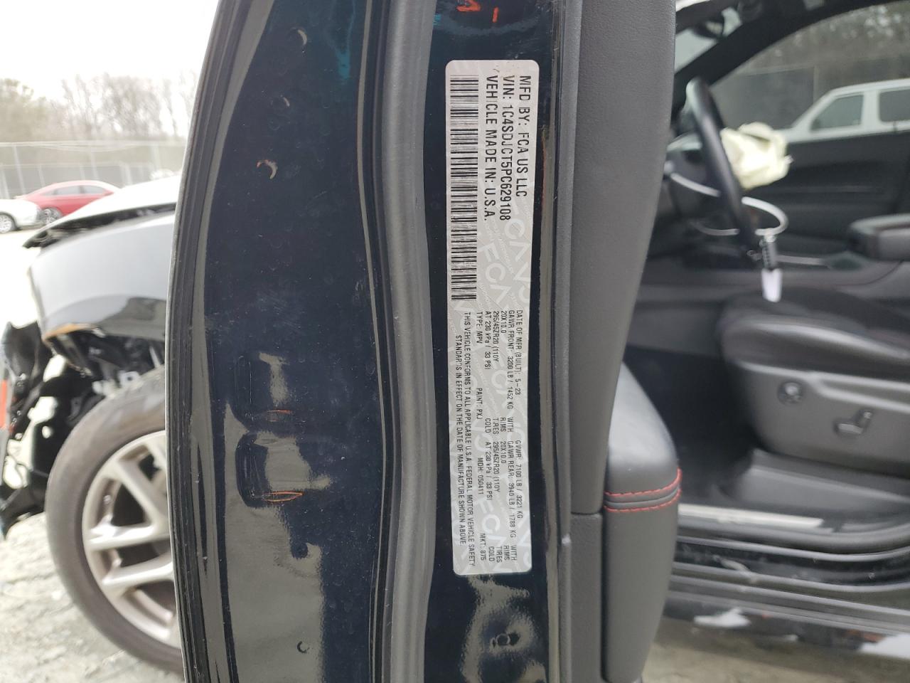 2023 DODGE DURANGO R/T VIN:1C4SDJCT5PC629108