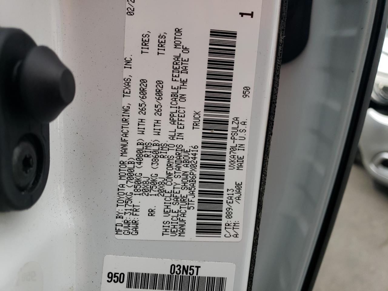 2023 TOYOTA TUNDRA CREWMAX LIMITED VIN:5TFJA5AB6PX024416