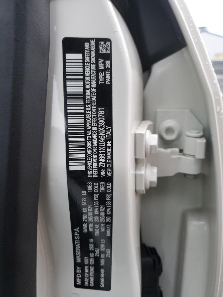 2022 MASERATI LEVANTE BASE VIN:ZN661XUA6NX390781