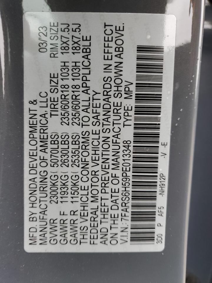2023 HONDA CR-V SPORT VIN:7FARS6H59PE013348