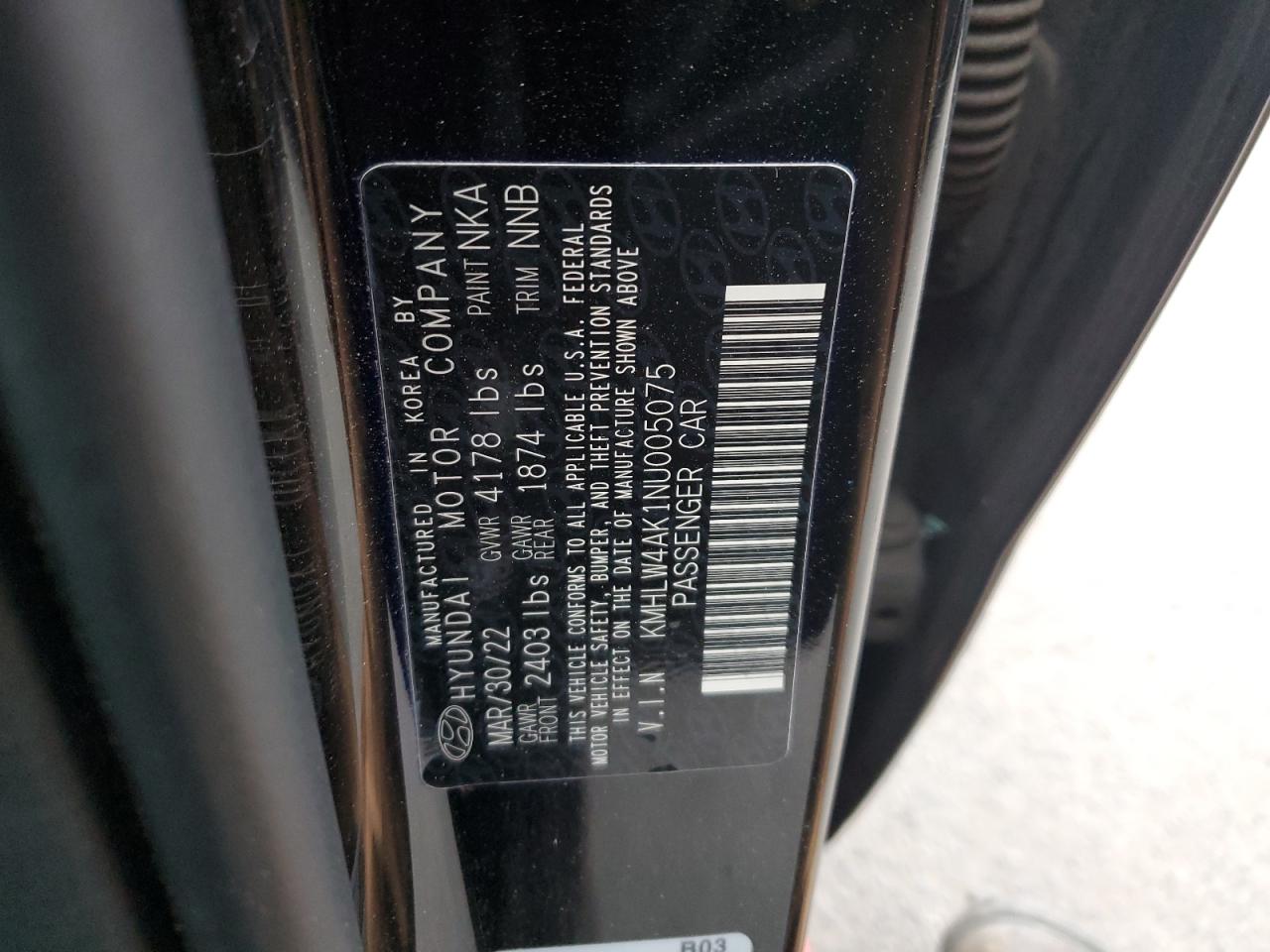 2022 HYUNDAI ELANTRA N VIN:KMHLW4AK1NU005075