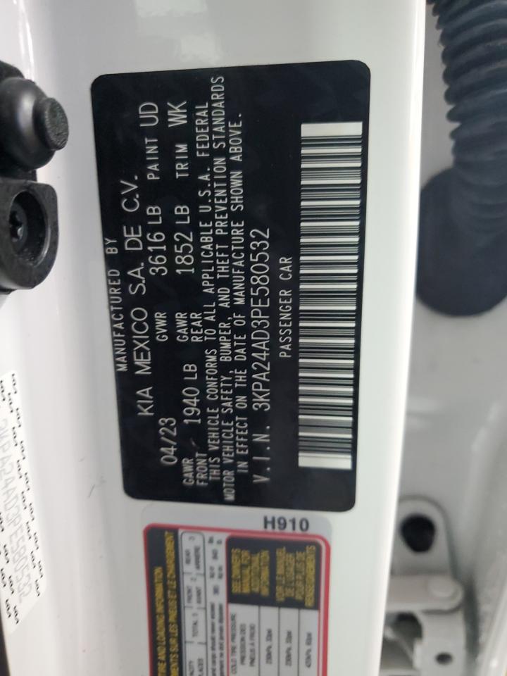2023 KIA RIO LX VIN:3KPA24AD3PE580532