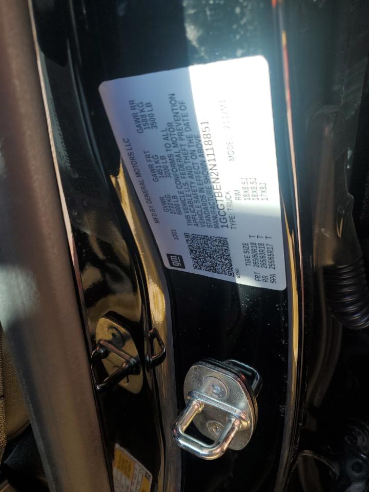 2022 CHEVROLET COLORADO VIN:1GCGTBEN2N1118851