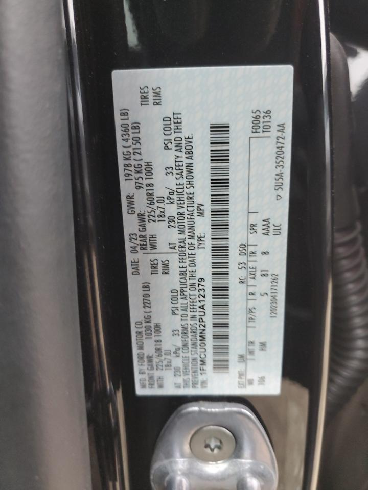 2023 FORD ESCAPE ST LINE VIN:1FMCU0MN2PUA12379