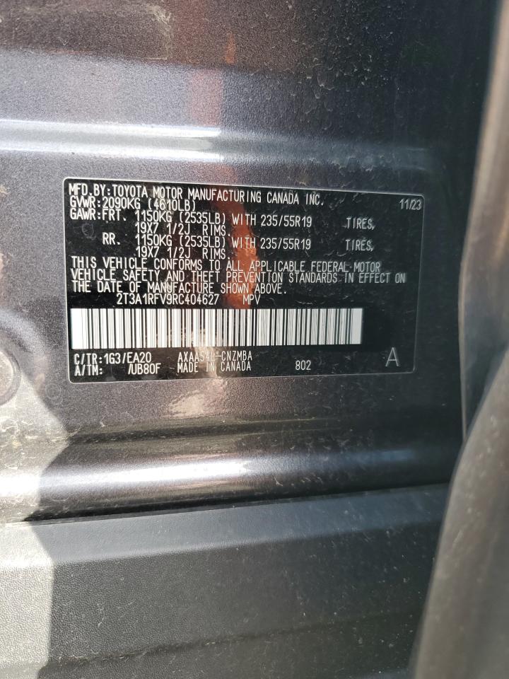 2024 TOYOTA RAV4 XLE PREMIUM VIN:2T3A1RFV9RC404627